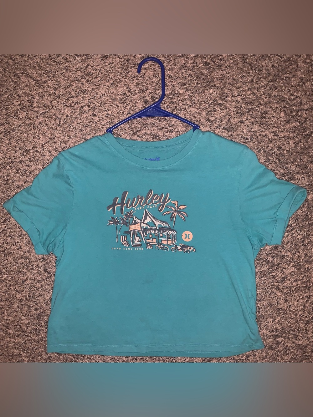 Hurley Teal Surf Cafe Graphic T-Shirt